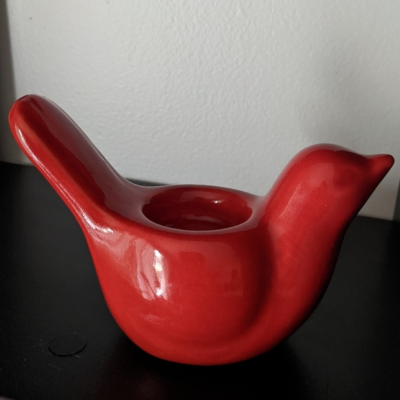 💥 Red Bird Tea Light Candle Holder 6 x 3 in. - Picture 2 of 2
